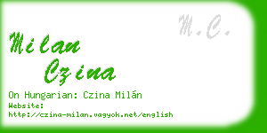 milan czina business card